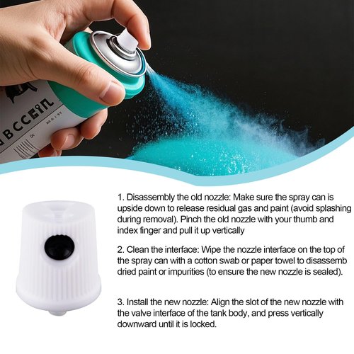 24pcs Spray Can Nozzle, Universal Spray Paint Caps Adapter for Female Cans Spout Bottle Nozzle Replacement for Wall Graffiti Art Creation Painting