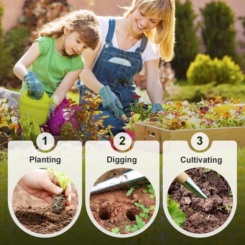 Plant Hole Digger for Planting 2025 New Pointed Soil Hole Digging for Sowing Seeds, Handheld Garden Seed Planter Tool for Flowers Vegetables Seed Dispenser - T Shaped Handle - Easy to Drill Holes