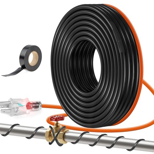 JDZKOMKE 8W/FT 120V Pipe Heat Tape 30FT (3FT-200FT) - Freeze Protection Heating Cable for Metal/Plastic Water Pipes, Maintains Flow at -40°F