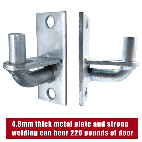 2 Pack Wall Mount Gate Hinges with Screws, Heavy Duty Farm Gate Hinges, Chain Link Fence Gate Hinges Fence Post Chain Link Gate Hinge with 5/8 Hinge Pin