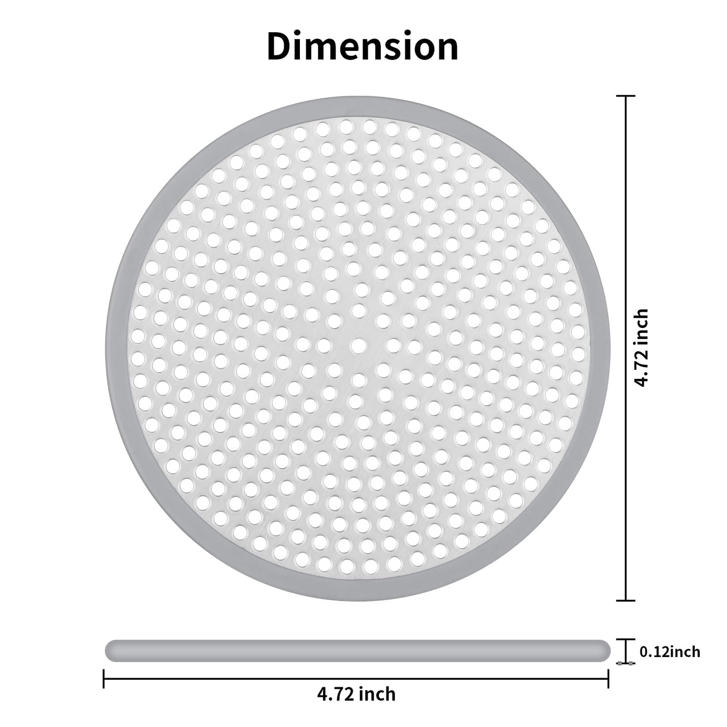 Ohtomber Shower Drain Hair Catcher - 2PCS 4.72” Shower Stall Sink Drain Cover Strainer, Stainless Steel Bathtub Hair Filter Trap Stopper, Bathroom Floor Screen Protector with Silicone Rim