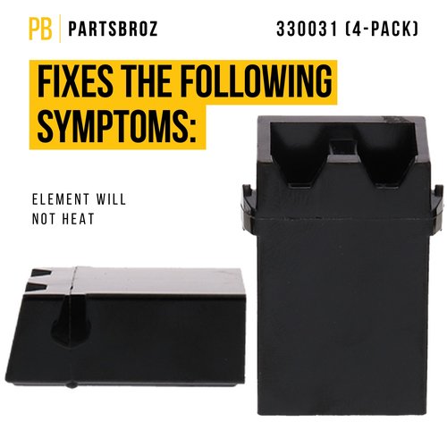 PartsBroz 330031 Surface Burner Plug-in Block Kit (4-Pack) - Compatible With Whirlpool Amana Roper Kenmore Cooktop Range - Replaces AP3075808 PS340571 WB17X210 4335480 5303935058 W10841094 99989649