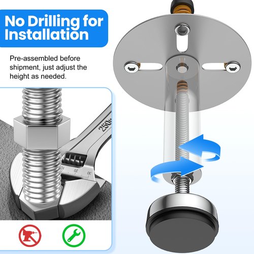 Joysafe Garbage Disposal Support, Adjustable Spring Shock Absorber Bracket (7.48-10.62 inch (19-27cm)), Holds Up tp 440lbs, Stainless Steel Noise Reduction Installation Kit