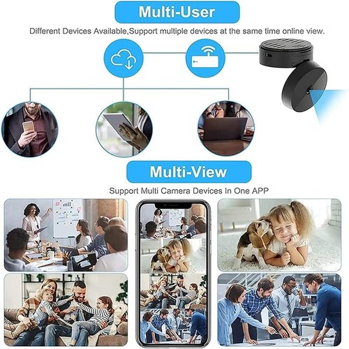 ENSIMDI Secret Scope Camera, Secret Scope Security Camera, Mini Wire-Free Monitor with Night Vision Function, WiFi Camear Outdoor Wireless 1080p HD (3pcs Black)
