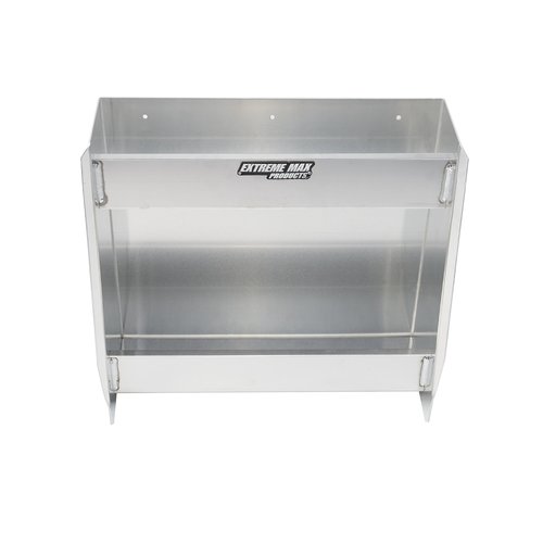 Extreme Max 5001.6205 Wall-Mount Aluminum 2-Shelf Open Storage Cabinet for Race Trailer, Garage, Shop, Enclosed Trailer, Toy Hauler - Silver