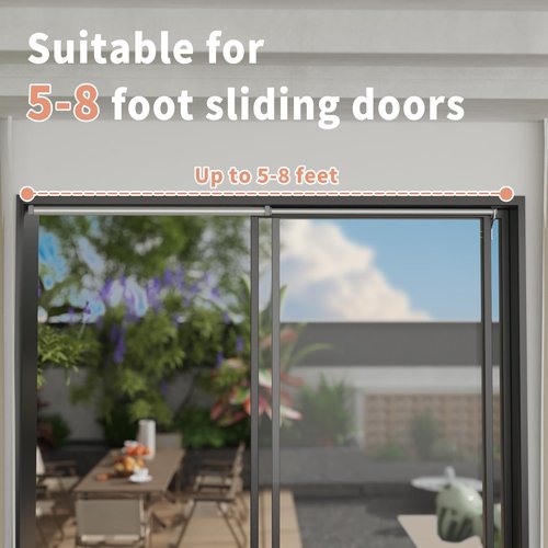 Self Sliding Door Closer, Self Closing Sliding Patio Door Closer, Suitable for 5-6 Feet Automatic Sliding Door, for Used in Patio, Balconies, Kitchens, Bathrooms, etc.