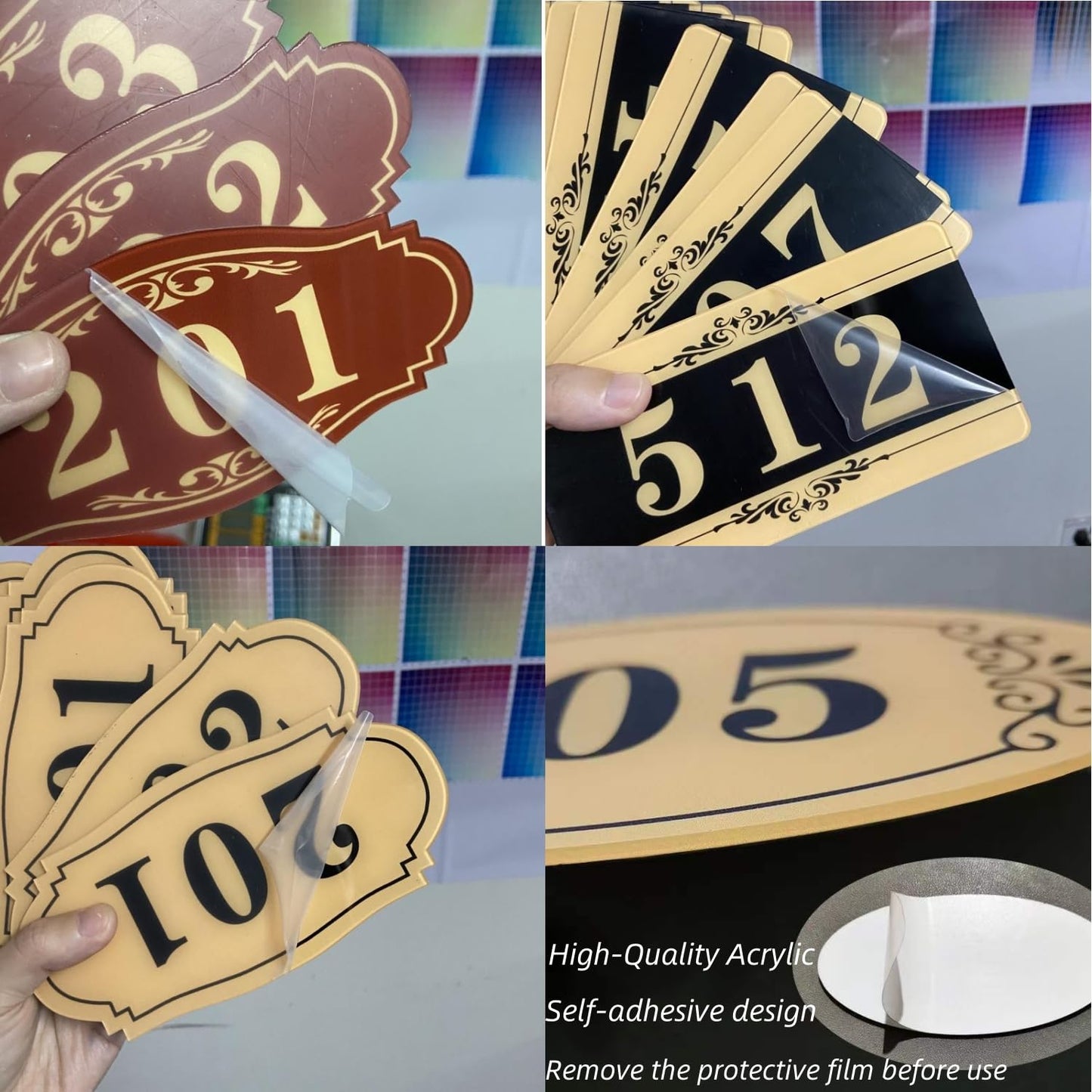 Custom Self-adhesive House Numbers Sign, Personalized Acrylic House Number Modern House Numbers Mailbox Numbers for Outside Address Home Number for Apartments Office Hotel Room