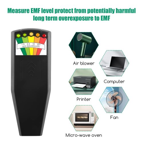 Emf Meter Ghost Hunting,Hand Held Emf Meter,Paranormal Equipment LCD Emf Detector for Home,Office Outdoor Inspections,50Hz-20,000Hz - Black