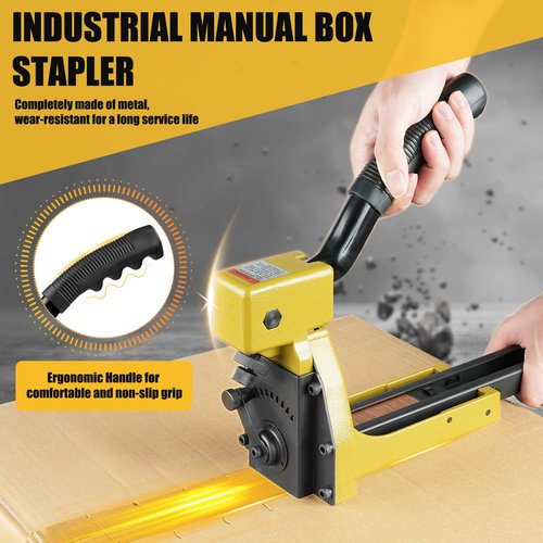 HB3518 Manual Carton Closing Stapler, 16 Gauge 1-3/8-Inch Crown, 3/4-Inch Length Carton Staples, Carton Stapler, Corrugated Carton Staple Gun for Closing Cartons Folding Boxes