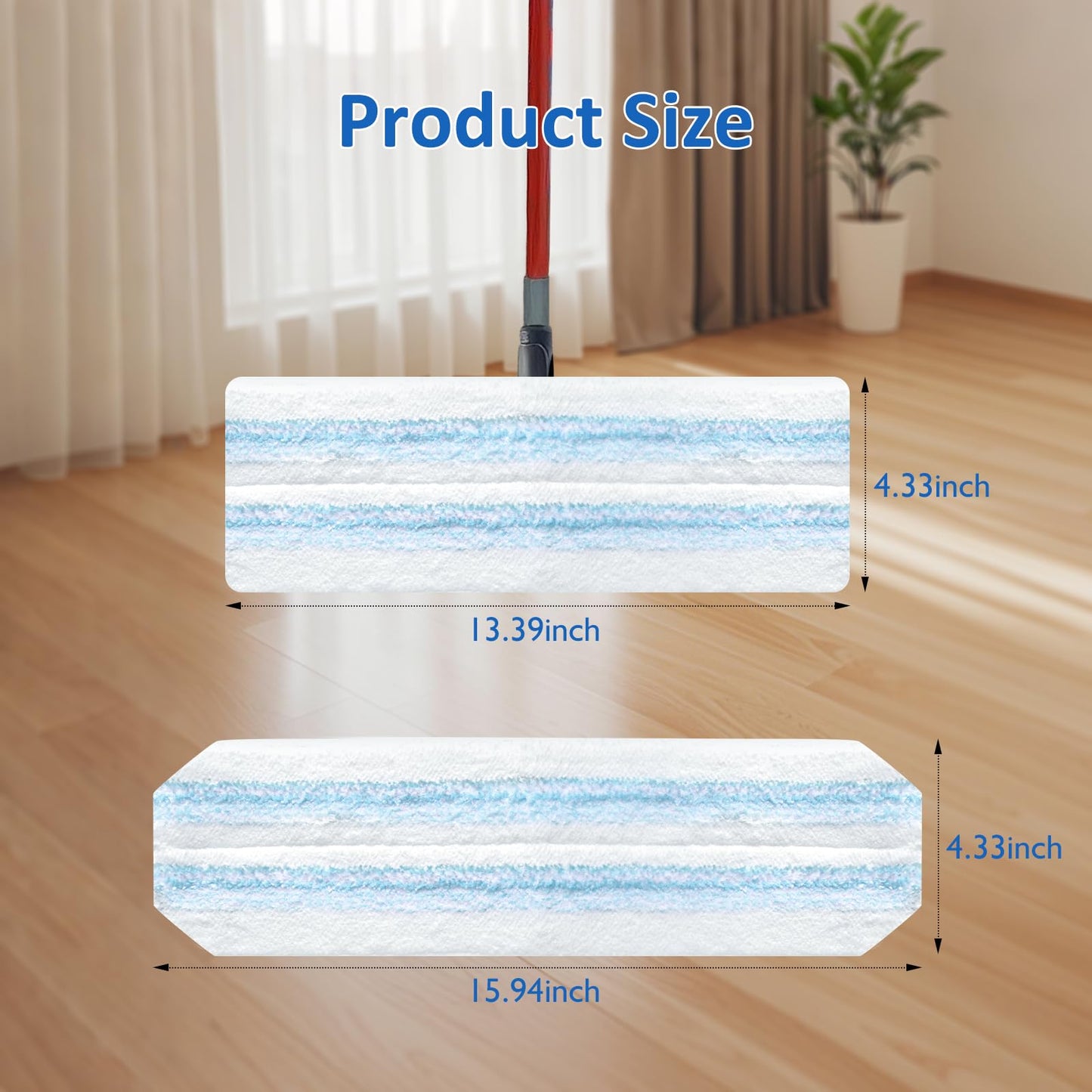 Jikefa 4 Pack Mop Replacement Pads: Compatible with O Ceda H2prO Flat Mop System, Microfiber Mo p Head Replacements, Flat Floor Mop, Washable & Reusable Pad Refills