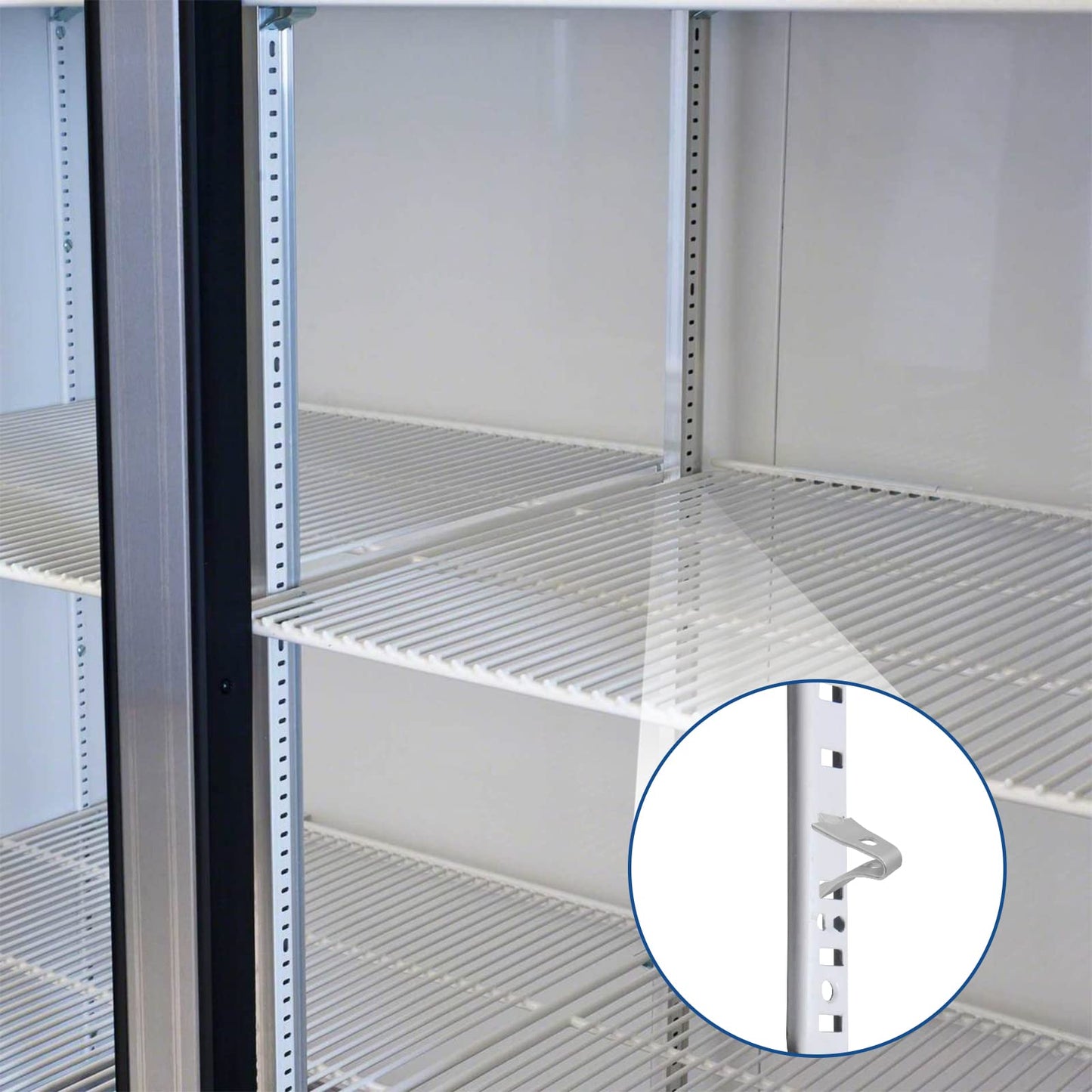 Kyuionty 24 Pack Pilaster Shelf Support Clip, Adjustable Stainless Steel Shelving Brackets Clips for Kitchen Cabinet Bookcase