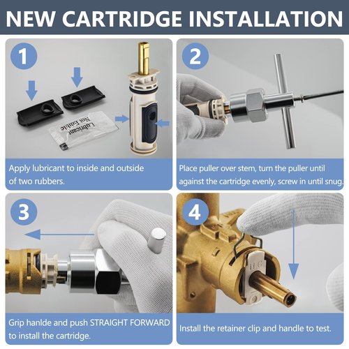 1222 Replacement Cartridge with Removal Tool 104421 for Moen, Compatible with One Hanlde Posi Temp Faucets