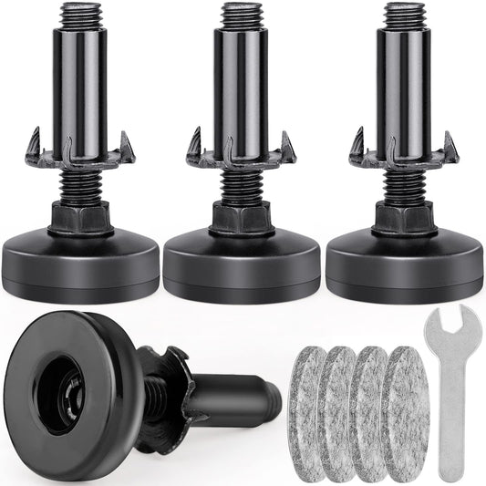 Heavy Duty Furniture Leveling Feet M10 Thread Furniture Levelers Adjustable Furniture Feet w/ T-nut Kit Table Levelers for Cabinet Workbench Chair Sofa and More,Large Base Supports 1320LBs-4 Packs