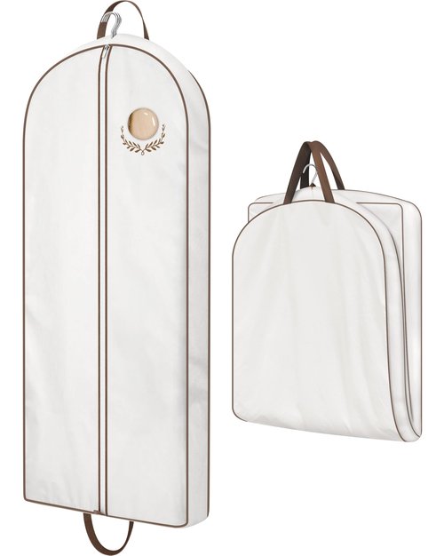MISSLO 60" Cotton Garment Bag for Long Dress Breathable Garment Bags for Hanging Clothes Travel Women Dress Cover Luxury Hanging Clothes Storage for Fur Coat, Jacket, Gown, Suit