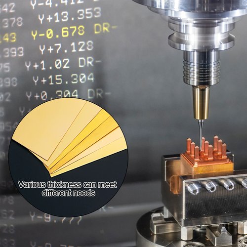 8 Pieces Brass Sheet, Brass Shim Stock Assortment, 6" Length x 3" Width, 0.001", 0.002", 0.004", 0.006", 0.008",0.012", 0.016", 0.02" Thickness, Metal Shim Stock