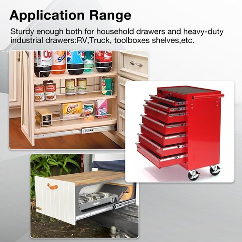 REGUDA Heavy Duty Locking Drawer Slides Full Extension Runners with Lock 12 14 16 18 20 22 24 26 28 30 32 34 36 38 40 Inch Side Mount Ball Bearing Rails Track Glides 150 Lbs (Without Lock, 12 inch)