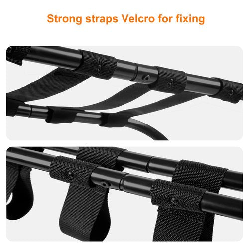 Heybly Luggage Rack,Pack of 2,Steel Folding Suitcase Stand with Storage Shelf for Bedroom, Hotel, Foldable Steel Frame, Guest Room Bedroom Hotel, 26.2" L x 14.4" W x 20.5" H, Black,HLR004B2
