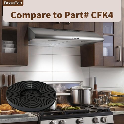 Beaufan 2 Pack CFK4 Carbon Filters Compatible with Cosmo Under Cabinet Range Hood 5MU30 / 5MU36, Also Fit for SNDOAS Range Hood ‎US0475BPB / US0475NBK