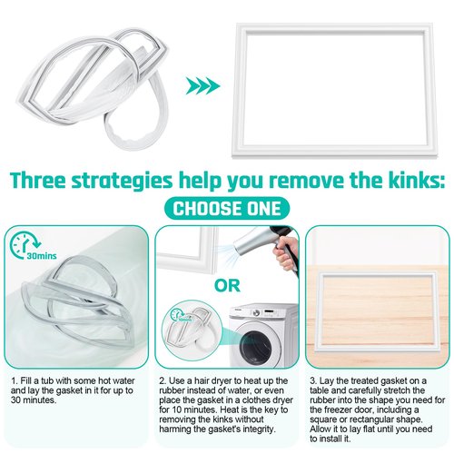 Upgraded 241872503 Refrigerator Freezer Door Gasket Replacement Compatible with Frigidaire, Cro-sley, Ken-more, 28.34" x 17.71" Freezer Door Seal Replaces 240370905, 1379479, 240514605