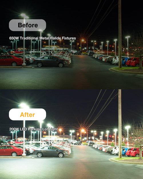 JC-LGL 200W LED Parking Lot Light,28000LM 5000K LED Parking Lot Lights Outdoor, Adjustable Arm Mount,IP65 Waterproof,100-277V Commercial LED Area Security Light for Parking Lot,Stadium,Yard,Roadways