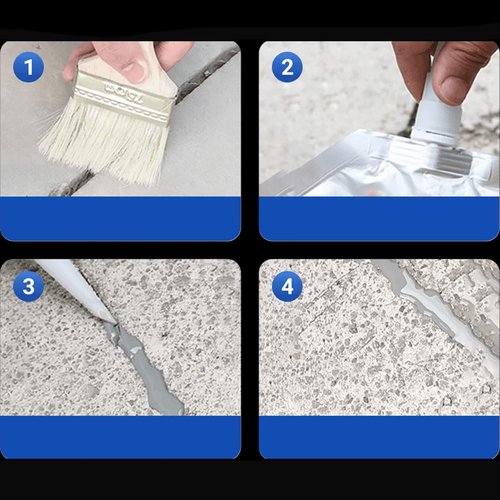 Detroitrain Concrete Crack Filler, 2-in-1 Concrete Crack Filler, 2025 New Upgrade Detroitrain Slab ConcreteCrack Waterproof Repair Sealant, Caulking Glue forConcrete (Gray, 200g)