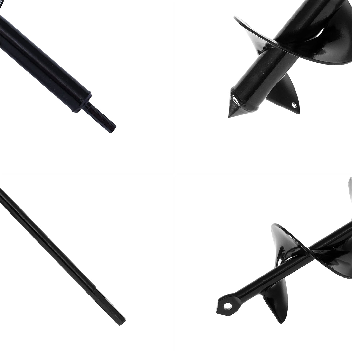 VASGOR Set of 4 (1.6x9, 2.4x12, 3.2x16, 4x16) Auger Drill Bit for Planting - Easy Planter Garden Auger - Bulb & Bedding Plant Augers - Posthole Digger for 3/8” Hex Drive Drill