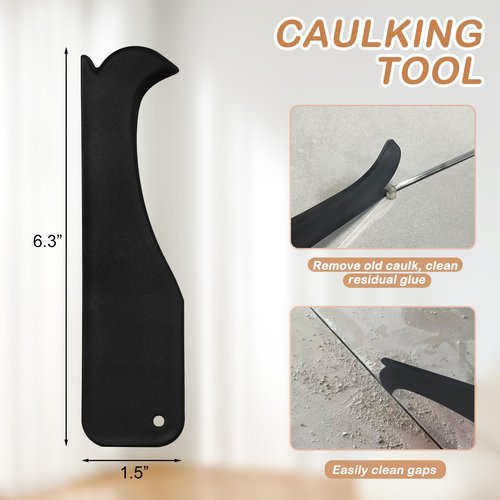 Quacc 4 PCS Caulking Tool Set, Reusable Sealant Grout Finishing Tools Caulk Removal Applicator for Kitchen, Bathroom, Window, Floor, Sink Joint - Orange