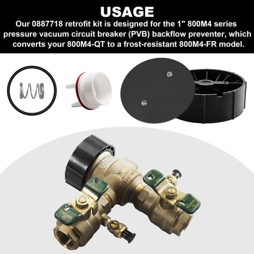 800M4 1" Pressure Vacuum Breaker Vent Float Kit Replacement for Watts Freeze Resistant Retrofit Kit (All-inclusive)