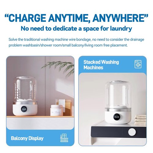 Ye02 Underwear Washer, 2025 New mini portable washing machine, for Bras/Underwear/Socks, Rechargeable Cordless Mini Washing Machine for Home, Apartment, Camping, Travel
