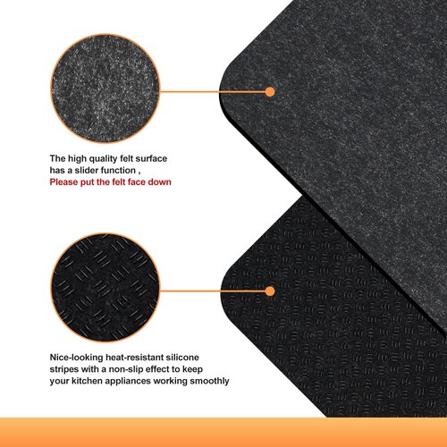 SIUDANGKA Heat Resistant Mat for Air Fryer, 2 Pcs Heat Resistant Pad Countertop Protector Mat Coffee Maker Mat for Countertops with Sliding Function for Air Fryer, Blender, Coffee Maker, Toaster