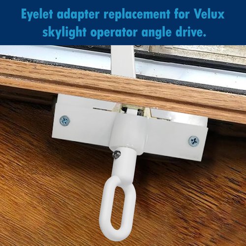 GGTE Skylight Eyelet Adapte for Velux Skylight and Awning Window Operators, Skylight Parts, White