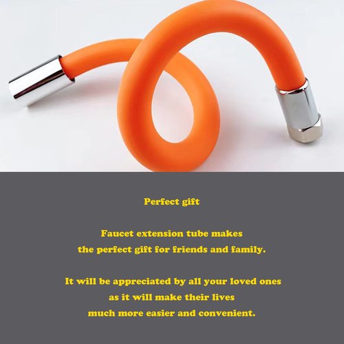 Faucet Extension Tube,360 Degree Rotatable Extender Hose,Bendable/Shapable/Flexible Water Tap Pipe,Splash Proof Foaming Mouth,Kitchen/Bathroom/Garden Tool,Copper Connector/Adapter,Black(17.7in/45cm)