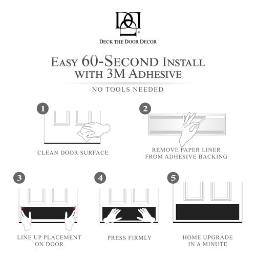Deck The Door - Door Kick Plate - Elegant Accent & Durable Protection - Anodized Aluminum - Includes Easy Self-Adhesive - 6x34", Satin Black