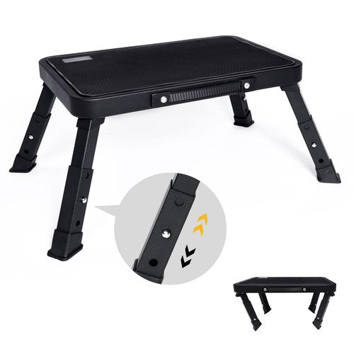 Step Stool, Adjustable Folding Step Stools for Adults and Seniors, Foldable Step Stool,Step Ladder with Anti-Slip Platform and Rubber feet for Kitchen,Bed,Garden,RV,Office Use,350Ibs Capacity