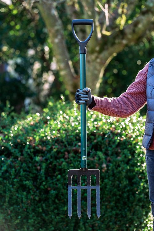 Meadow Creature Steel-Handle Garden Fork, 42 Inch Tall, High-Strength Steel Construction