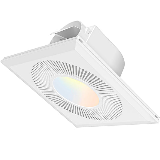 FWASTT Bathroom Exhaust Fan with Light 165CFM Shower Bathroom Vent Fan with 11.8IN 15w Led Light Combo Quiet 1.2 Sones Bath Ceiling vent with Adjustable Led Light 3000k/4000k/6500k For Home Bath