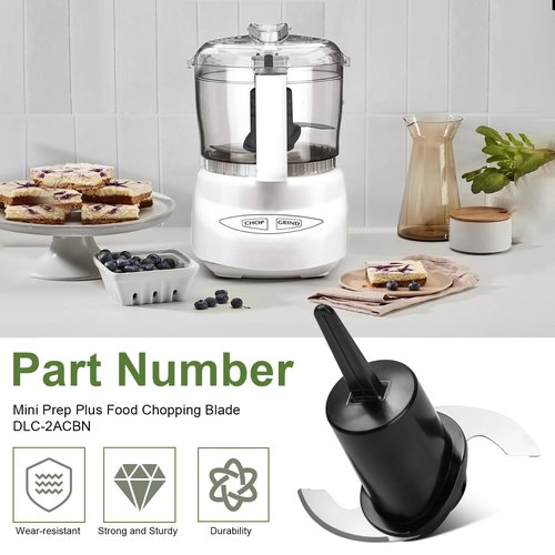Chopping Blade DLC-2ACBN Repalcement for Cuisinart Mini Prep Plus Blade, Food Processor Blade Compatible with DLC-2A Cuisinart Mini Prep Plus Food Processor 3 Cup, Black, 1 PCS