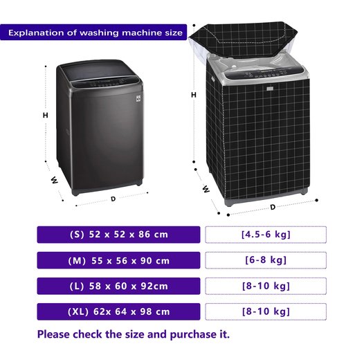 MBOOM Portable Washing Machine Cover, 600D Oxford Waterproof Universal Fit for Compact/Full-Automatic Washers（1.7-2.0 cu.f,about 12-15 lbs)，22.5"W x 23.5"D x 36"H