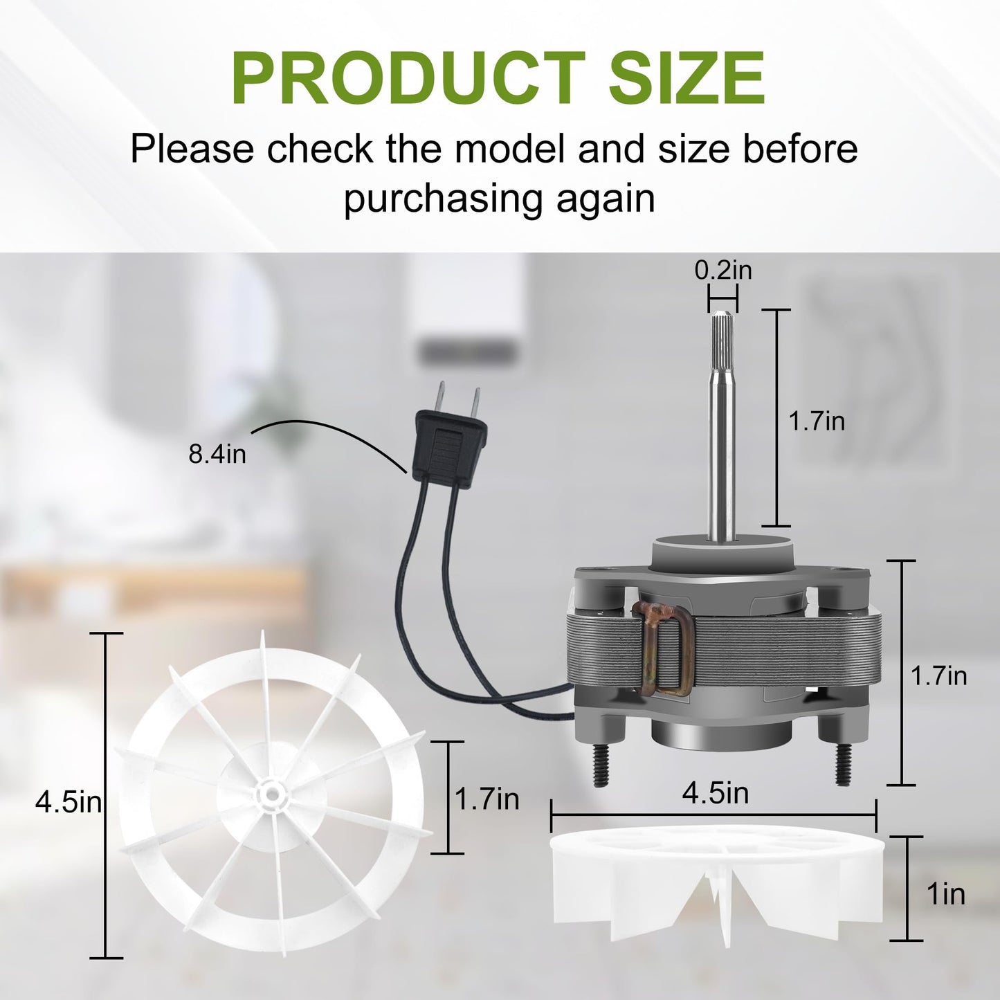 BP27 S97012038 Bathroom Vent Fan Motor and Ceiling Blower Wheel Replacement fit for Nu-Tone Br-oan 663 668 688 659 662 678 50CFM 120V S97012038 Electric Motors Kit by Fetechmate