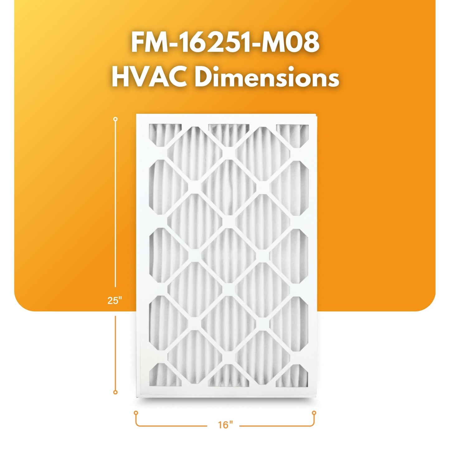 Filter-Monster 16x25x1 MERV 8 Pleated HVAC Air Conditioner Furnace Replacement Air Filter, 12-Pack (Actual Filter Dimensions 15.5 x 24.5 x .75 inches)