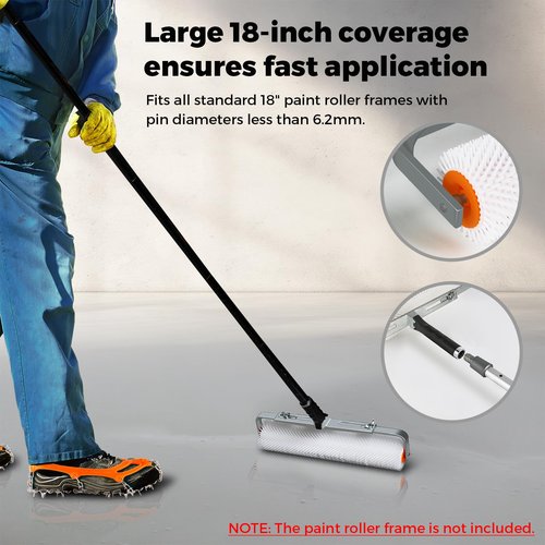 18 Inch Self Leveling Concrete Spiked Roller: HexDorn 13/20/31mm Spiked Roller for Epoxy Floor, Screeding Compound Cement Concrete Paint, Bubble Remover (20mm)
