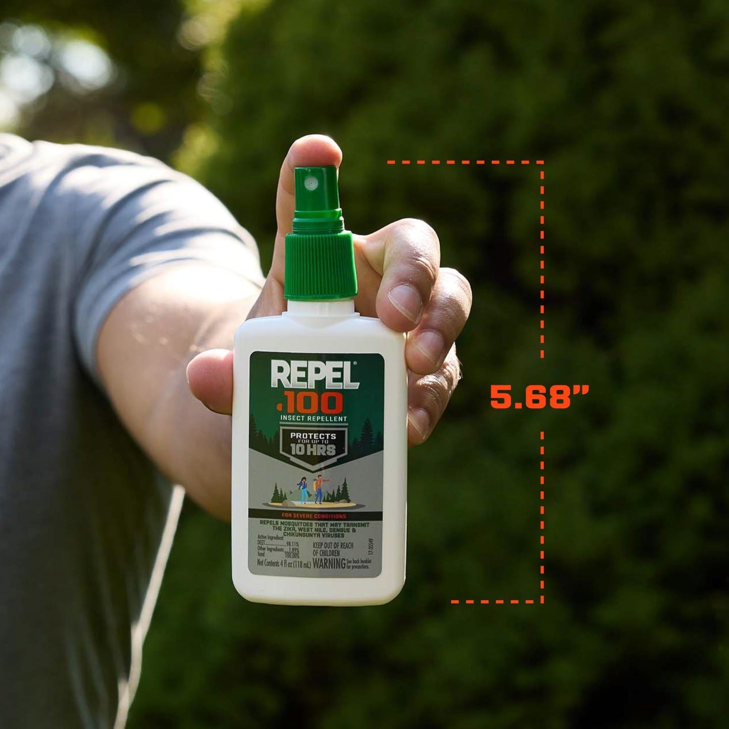 Repel 100 Mosquito and Insect Repellent, 4 Ounces, With DEET, 10-Hour Protection Long-Lasting Insect Repellent Bug Spray Repels Mosquitoes, Ticks, Gnats, Biting Flies, Chiggers And Fleas