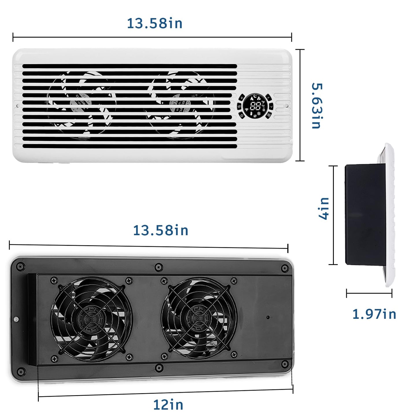 TMYICE Register Booster Fan for 4" x 12" Register Holes, Smart AC Vent Booster Fans Improves Heating & Cooling with Remote and Thermostat Control,10-Speed Quiet Vents Fan for Floor Ceiling
