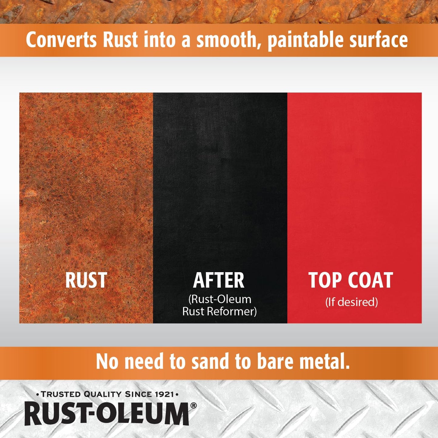 Rust-Oleum Stops Rust Reformer Spray, Instantly Converts Rust to a Protected Paintable Surface, No Bare Metal Sanding Required, Black, 10.25 oz