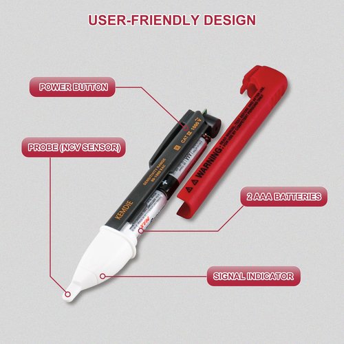 Non-Contact Voltage Tester Pen with Buzzer, Electrician Tool for AC Voltage Detection in Wires,Switches and Outlets, Safe and AccurateElectrical Tester for Home and Professional Use