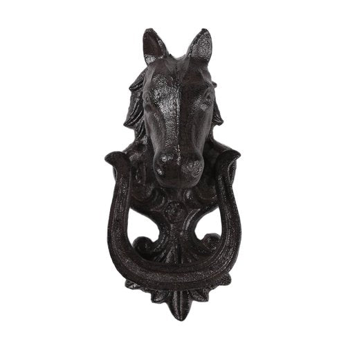 BRASSTAR Cast Iron Door Knocker, Horse Head Shape, Antique Heavy Duty Door Knocker for Front Door Garden Wooden House Farmhouse Barn TQGJPT357