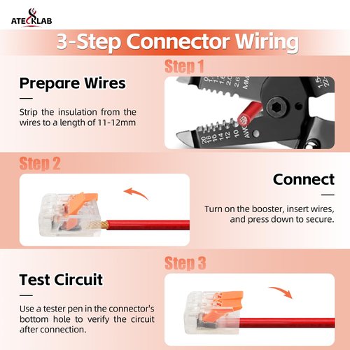 Lever Wire Connector Kit, 90 PCS Transparent Compact Splicing Wire Connectors, Push-in 2/3/5 Conductor Electrical Connectors Combination, Suitable for Wiring 26-12 AWG.