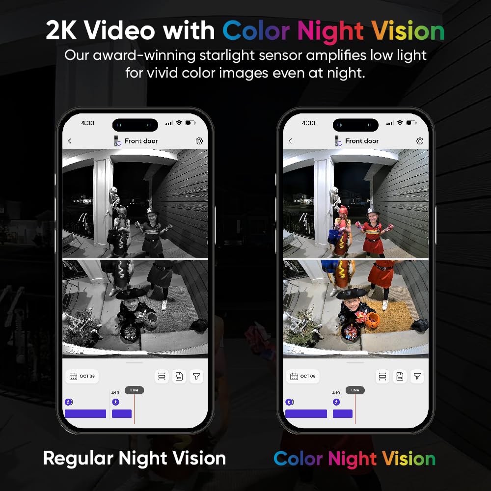 WYZE Wireless Duo Cam Video Doorbell (Chime Included), Battery Powered, 2K Full HD Video, 2 Cameras (People and Package), 2-Way Audio, Color Night Vision, Silver