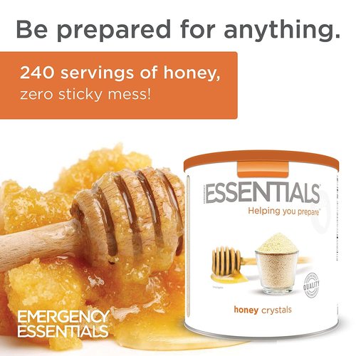 Emergency Essentials, Honey Crystals, Over 3 lbs. of Honey Powder, 30-Year Shelf Life