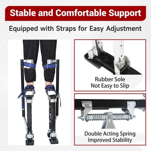 findmall 15-23 Inch Drywall Stilts Grade Adjustable Auminum Tool Stilt for Painting or Cleaning